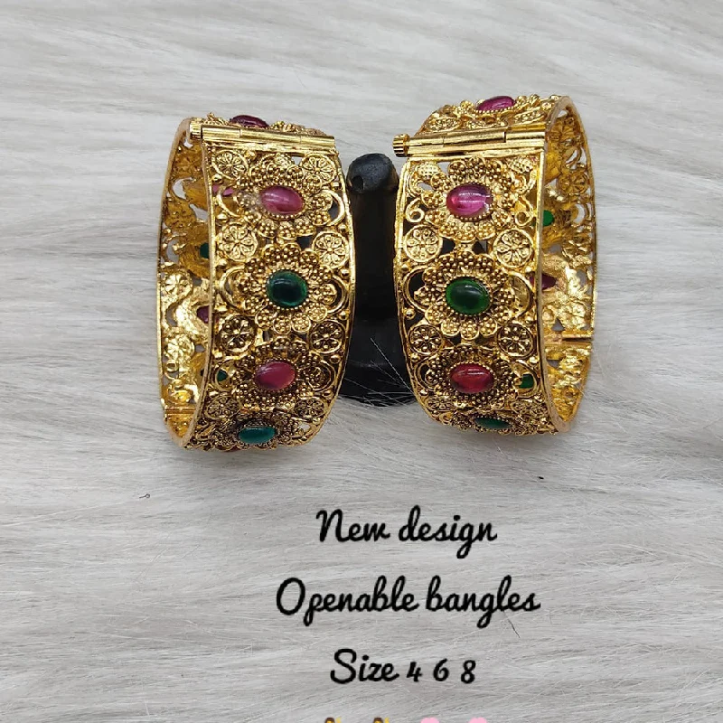Stunning Statement Jewelry, Unbeatable Discounts Lucentarts Jewellery Gold Plated Openable Bangle Set
