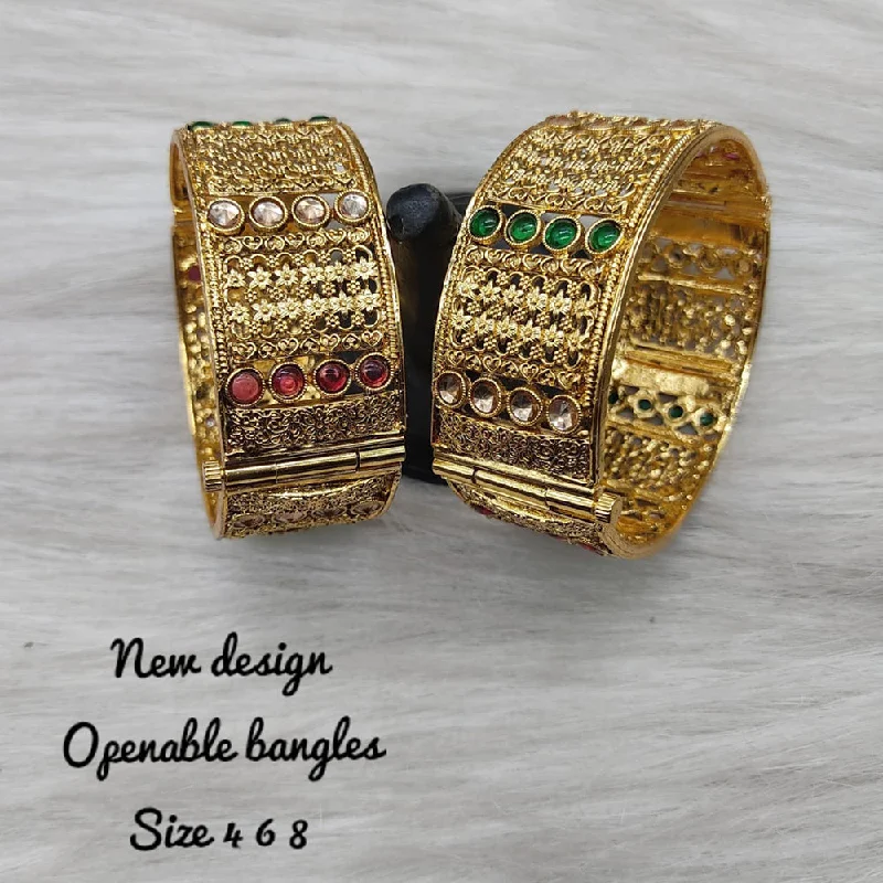 Best Jewelry Sale Prices – Limited-Time Offer Lucentarts Jewellery Gold Plated Openable Bangle Set