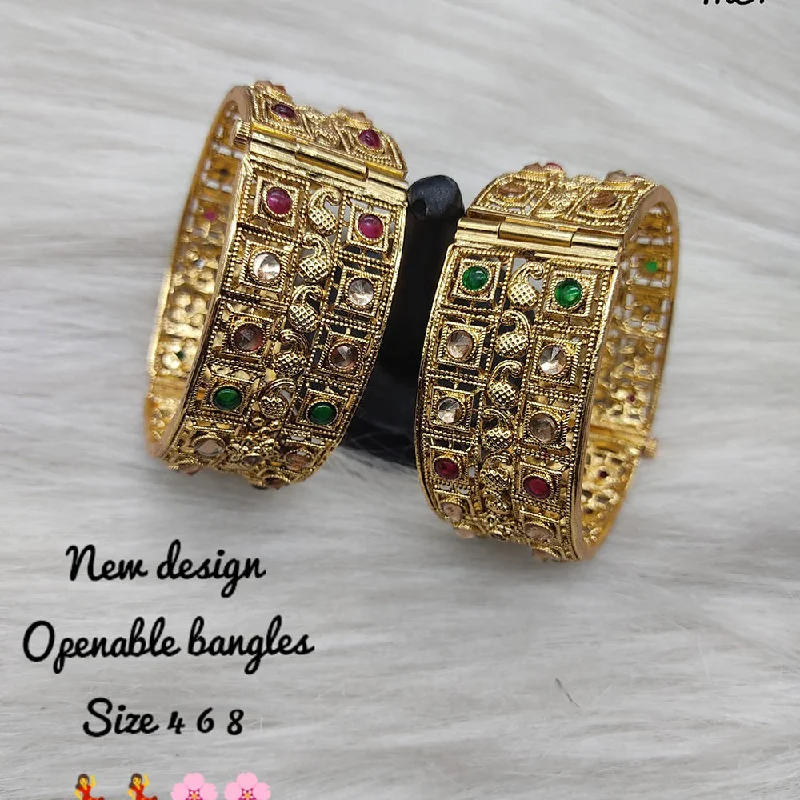 Upgrade Your Jewelry Collection For Less Lucentarts Jewellery Gold Plated Openable Bangle Set