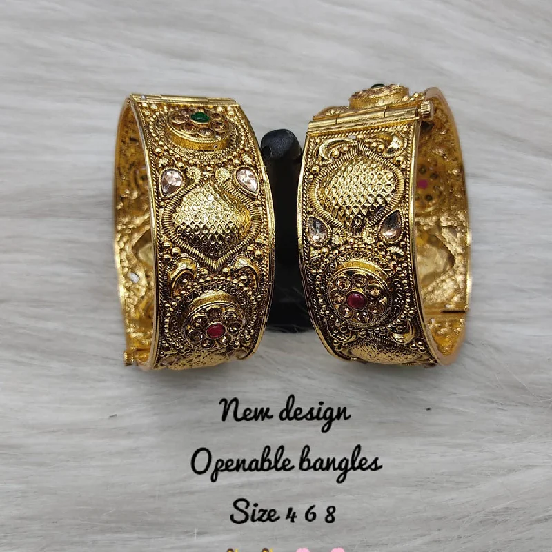 Sparkle For Less – Shop Our Limited-Time Jewelry Deals Lucentarts Jewellery Gold Plated Openable Bangle Set