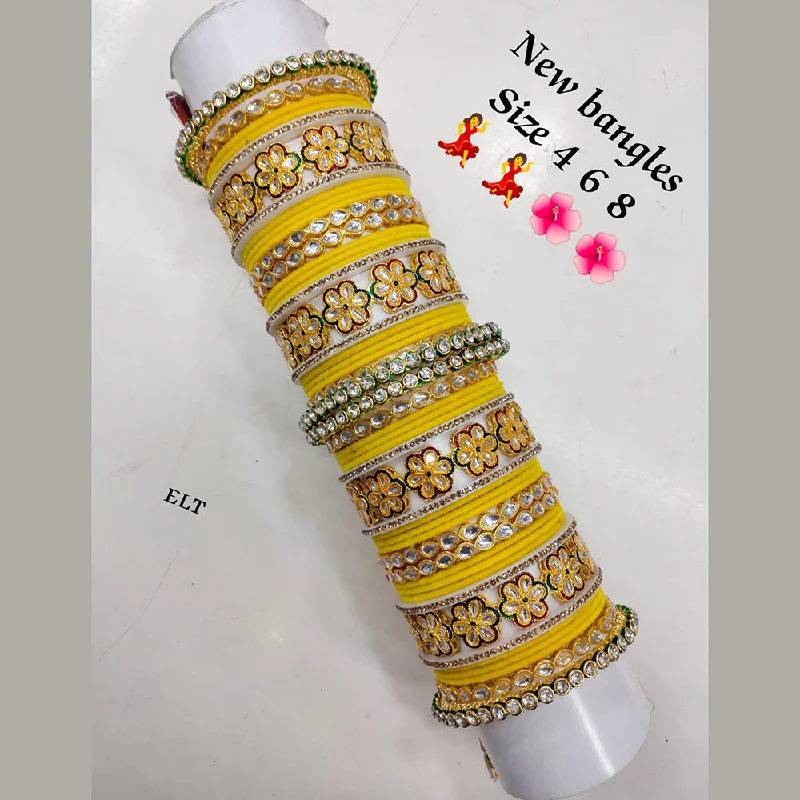 Chic, Trendy, And Affordable Jewelry Sale Lucentarts Jewellery Gold Plated Velvet Bangle Set Chic, Trendy, And Affordable Jewelry Sale Lucentarts Jewellery Gold Plated Velvet Bangle Set