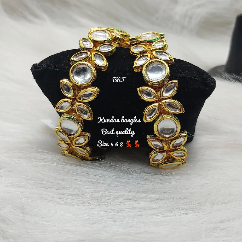 Elegant Jewelry, Exclusive Prices – Shop Now Lucentarts Jewellery Kundan Stone Gold Plated Bangles Set