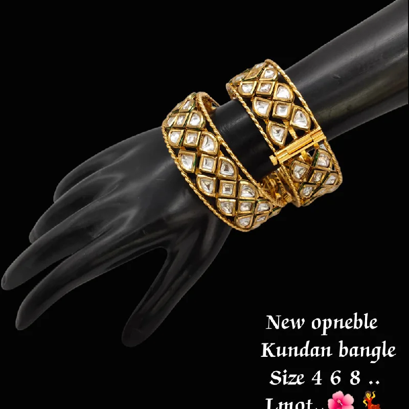 Special Sale On Handcrafted Jewelry – Shop Today Lucentarts Jewellery  Kundan Stone Gold Plated Bangles Set