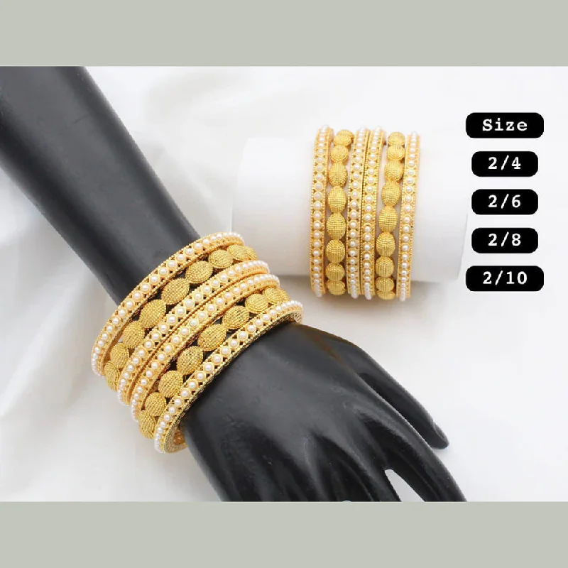 Handcrafted Jewelry Sale – Unique Designs At Low Prices Manisha Gold Plated Pearl  Bangles Set