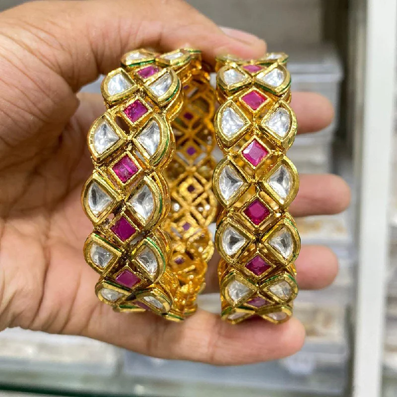 Romantic Heart-Shaped Jewelry For Special Gifts Manisha Jewellery Gold Plated Crystal Stone Bangles Set Romantic Heart-Shaped Jewelry For Special Gifts Manisha Jewellery Gold Plated Crystal Stone Bangles Set