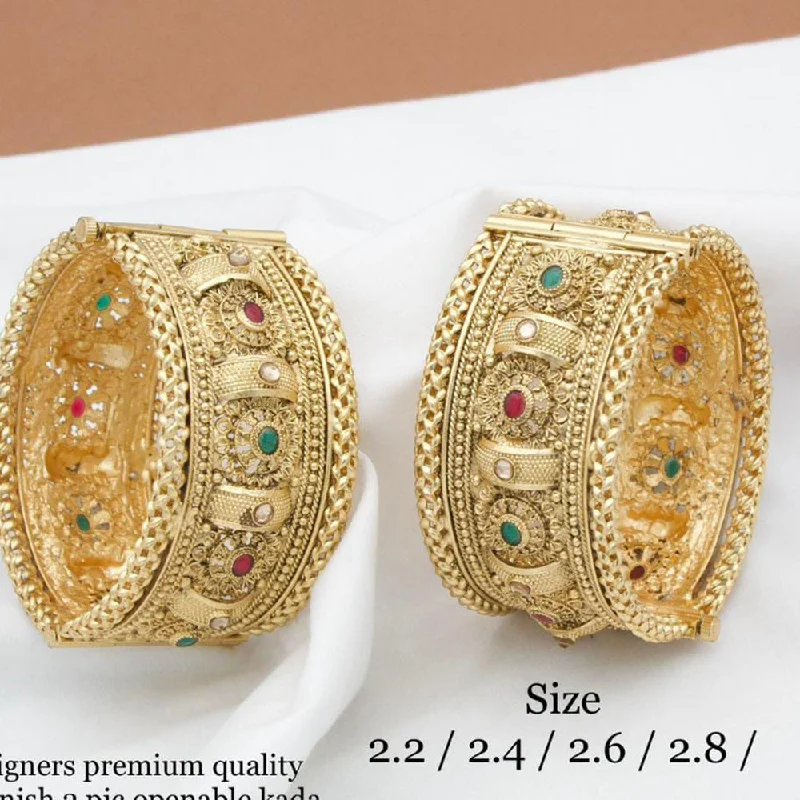 Delicate Crystal Jewelry For Sophisticated Charm Manisha Jewellery Gold Plated Pota Stone Bangles Set Delicate Crystal Jewelry For Sophisticated Charm Manisha Jewellery Gold Plated Pota Stone Bangles Set