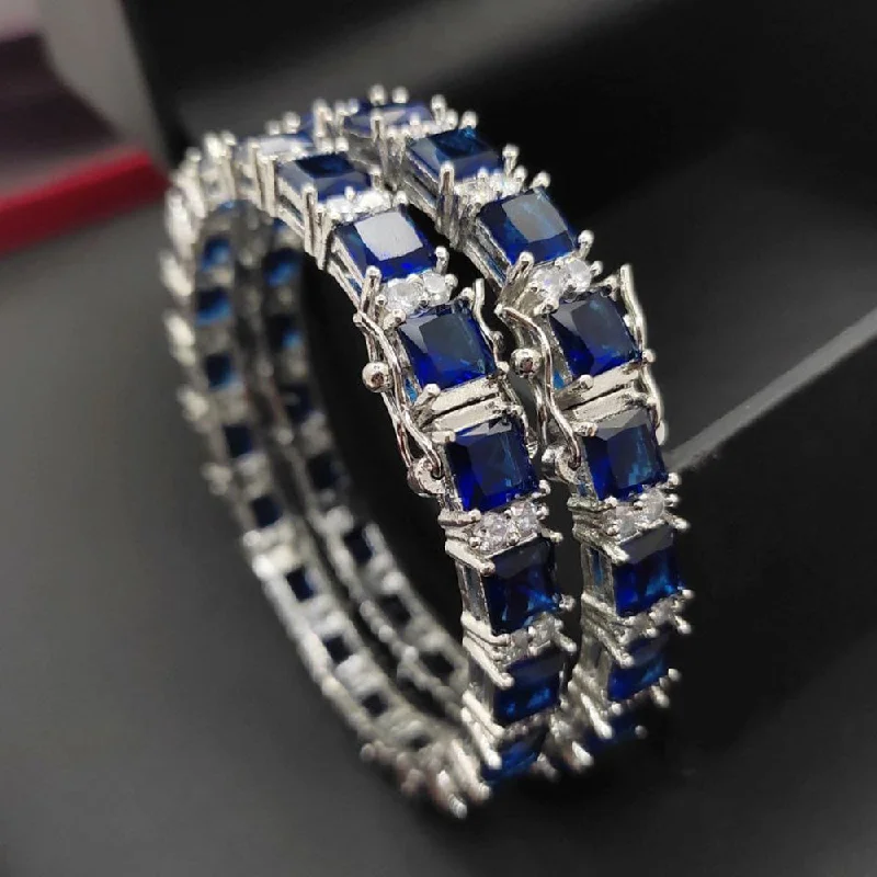 Elegant Jewelry Pieces At Unbelievable Prices Manisha Jewellery Silver Plated AD Bangles Set