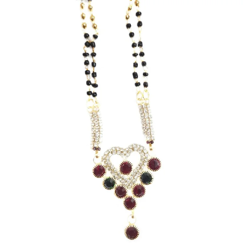 Luxury Meets Affordability – Jewelry Sale Now Live Martina Jewels Austrain Stone Black beads  Pack Of 6 Mangalsutra - MS - 119