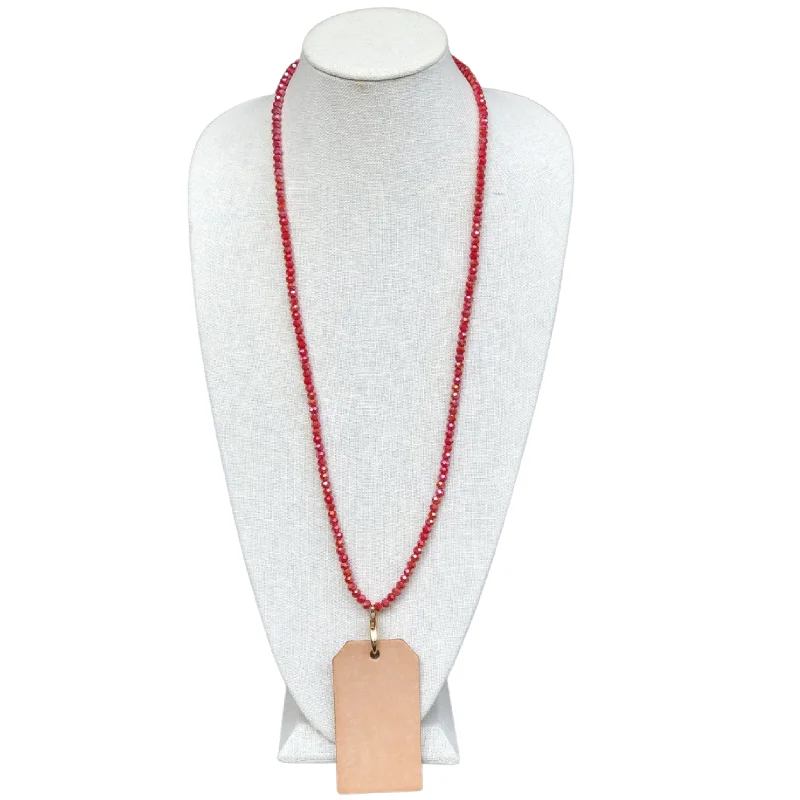 Unmissable Deals On Handmade Jewelry Collections Mirrored Bead Badge Holder- Apple Red