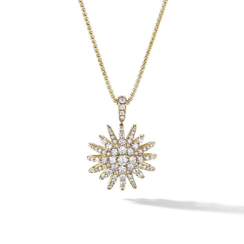 Best Jewelry Sale Prices – Limited-Time Offer Starburst Pendant Necklace in 18K Yellow Gold with Diamonds\, 20mm