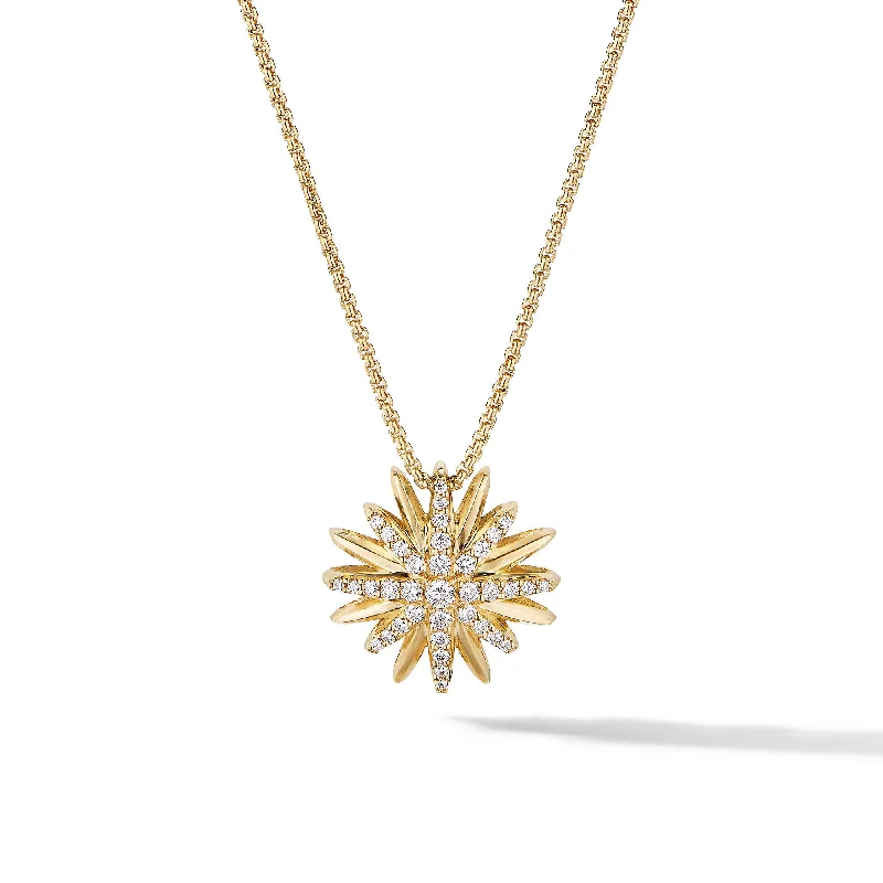 The Ultimate Jewelry Sale – Shop Premium Styles Starburst Pendant Necklace in 18K Yellow Gold with Diamonds\, 19mm