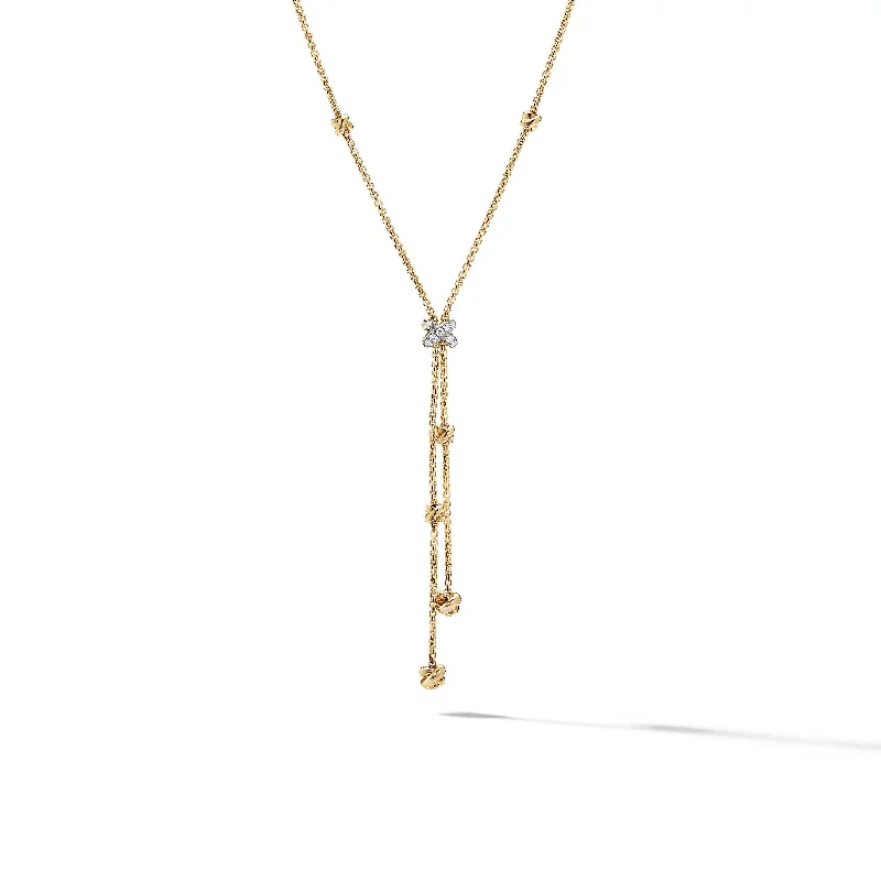 Timeless Elegance At Unbelievable Discounts Petite Helena Y Necklace in 18K Yellow Gold with Diamonds