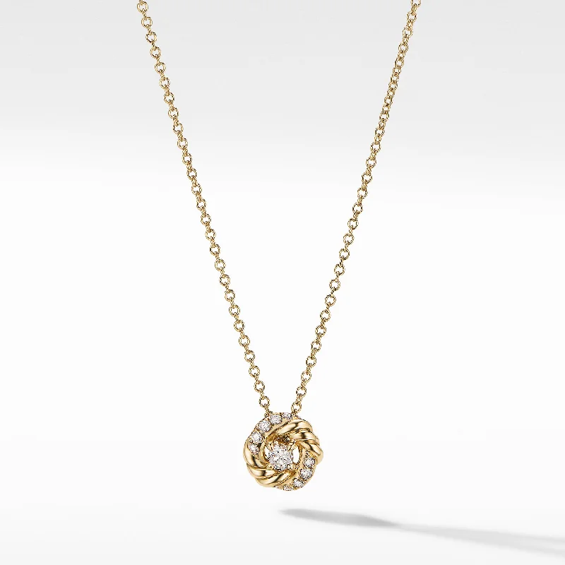 Exclusive Jewelry Offers – Sparkle For Less Petite Infinity Pendant Necklace in 18K Yellow Gold with Diamonds\, 8mm