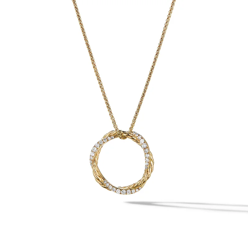 Handcrafted Jewelry Sale – Unique Designs At Low Prices Petite Infinity Pendant Necklace in 18K Yellow Gold with Diamonds\, 18mm