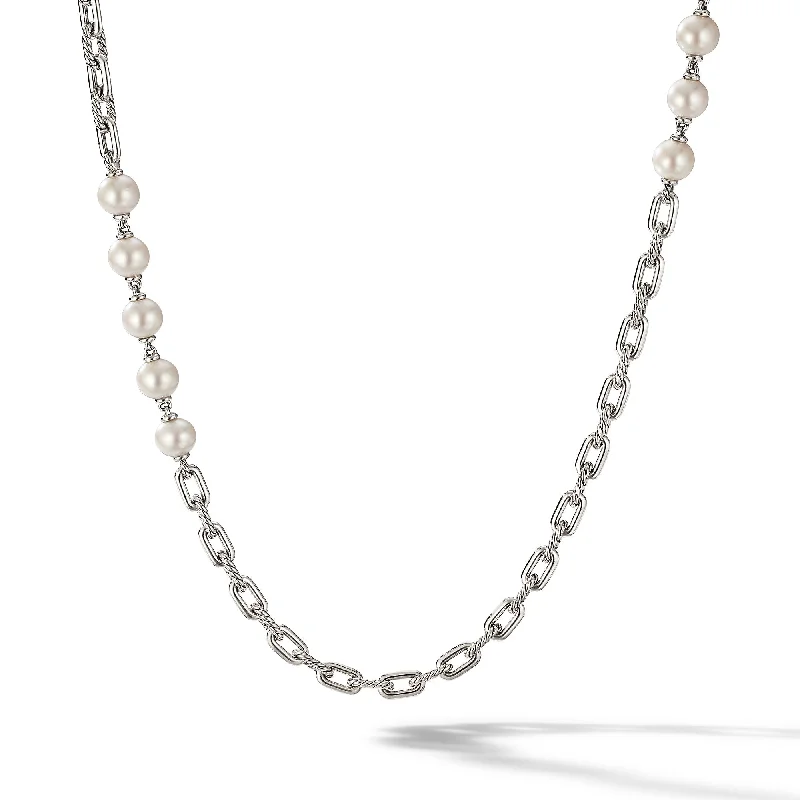 Get Your Favorite Jewelry At The Best Price DY Madison® Pearl Chain Necklace in Sterling Silver with Pearls\, 8.5mm