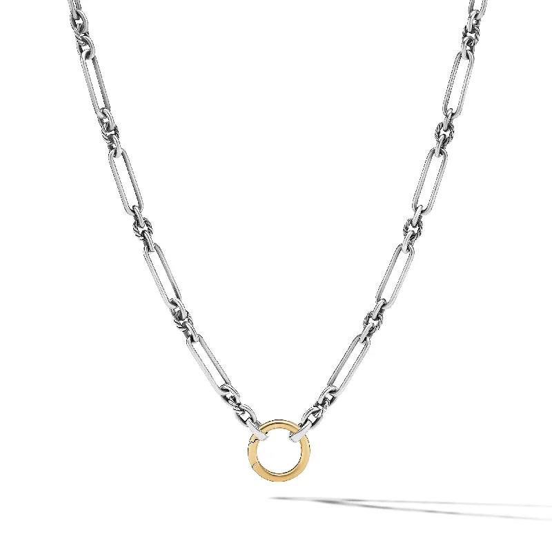 Elevate Your Outfit With Discounted Statement Jewelry Lexington Chain Necklace in Sterling Silver with 18K Yellow Gold\, 4.5mm