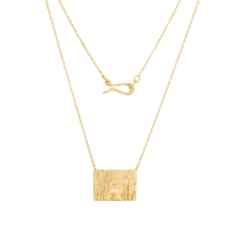 Make Your Outfit Shine With Discounted Jewelry Diamond Desert Moonrise Portrait Pendant
