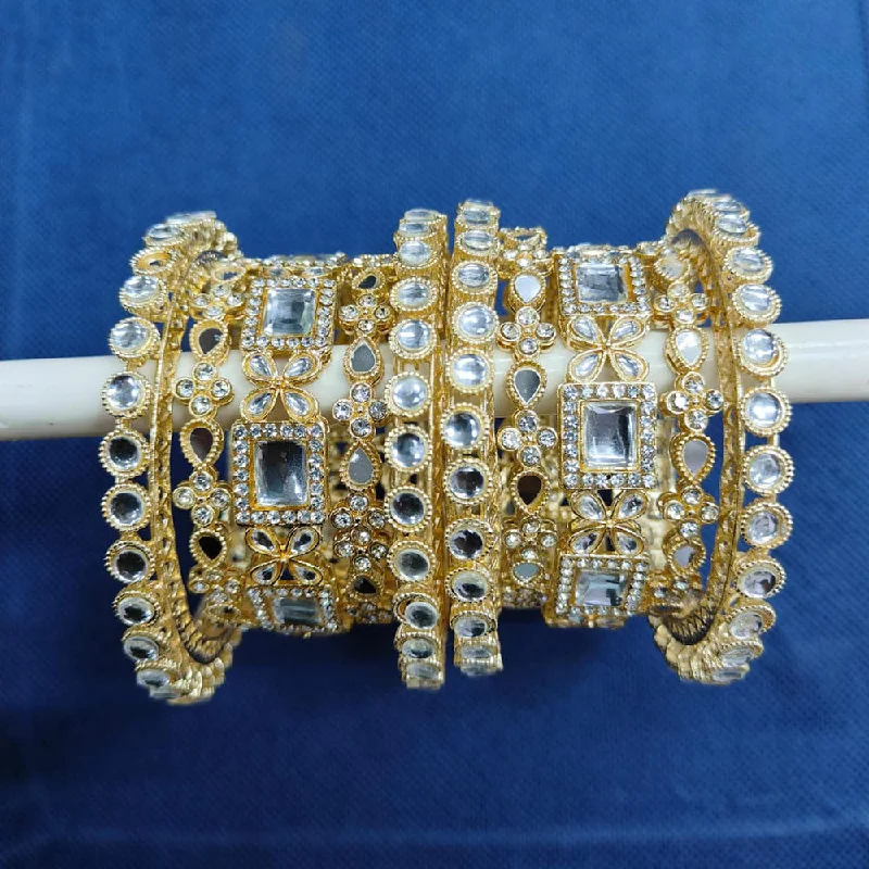 Shop Dazzling Jewelry With Special Promotional Discounts Pooja Bangles Gold Plated Kundan Stone Bangle Set
