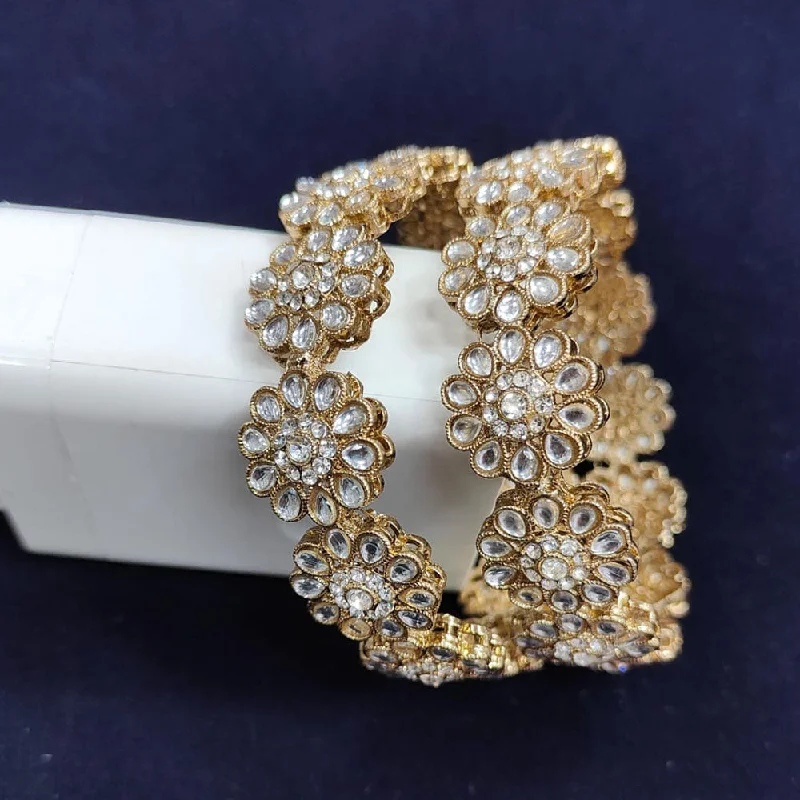 Affordable Luxury Jewelry For Every Occasion Pooja Bangles Gold Plated Kundan Stone Bangle Set
