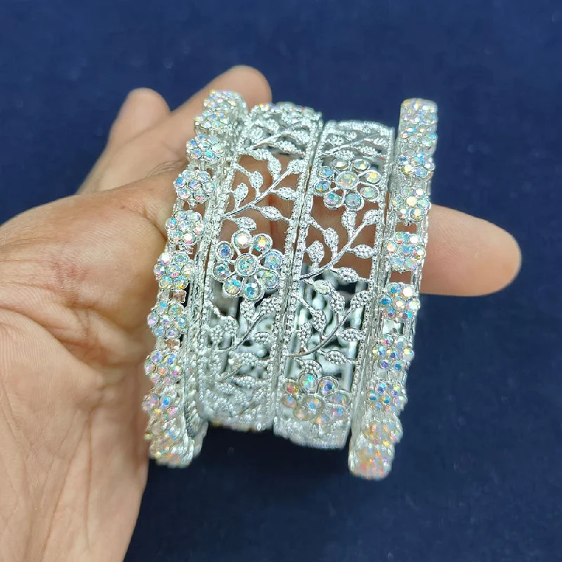 Flash Sale On Exquisite Jewelry – Don't Miss Out Pooja Bangles Silver Plated Austrian Stone Bangle Set Flash Sale On Exquisite Jewelry – Don't Miss Out Pooja Bangles Silver Plated Austrian Stone Bangle Set