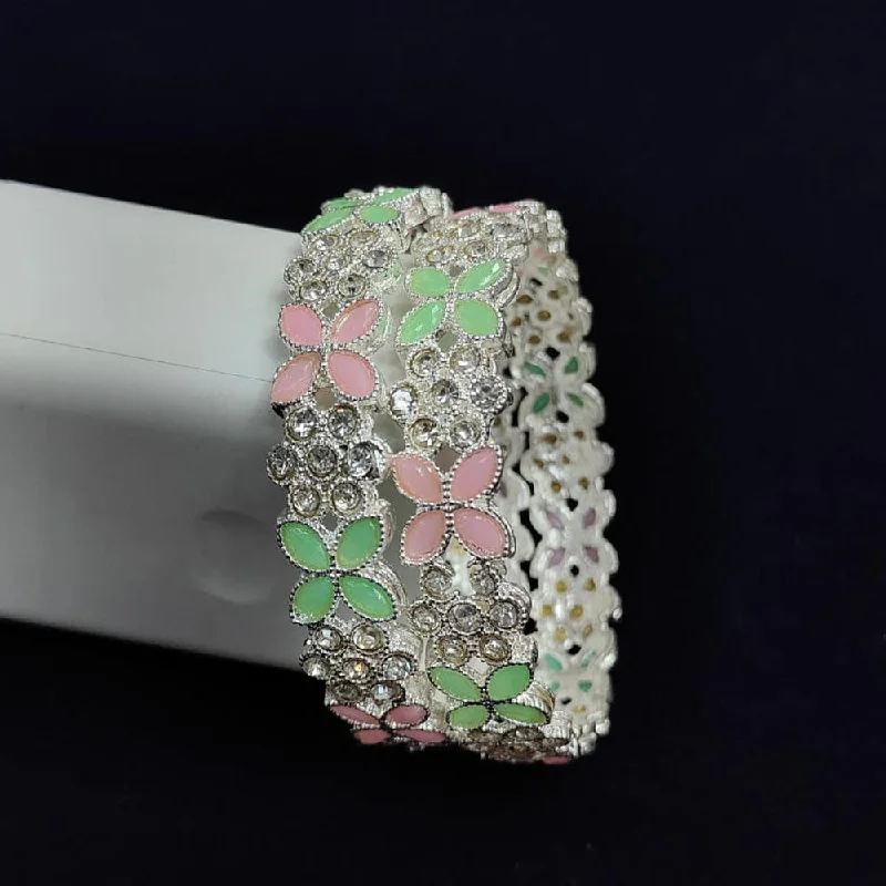 Exclusive Jewelry Bundles At Discounted Prices Pooja Bangles Silver Plated Austrian Stone Bangle Set Exclusive Jewelry Bundles At Discounted Prices Pooja Bangles Silver Plated Austrian Stone Bangle Set