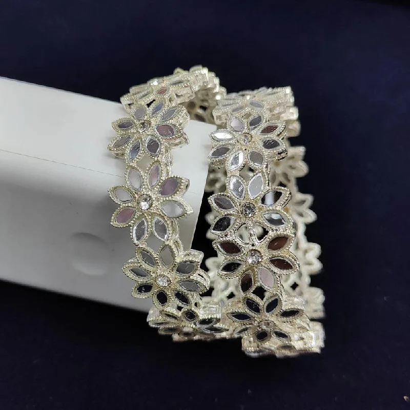 Luxury Meets Affordability – Jewelry Sale Live Now Pooja Bangles Silver Plated Mirror  Bangle Set