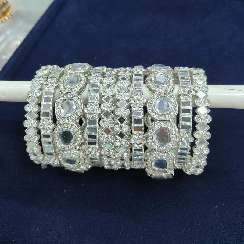 Once-A-Year Jewelry Sale – Grab Your Favorites Now Pooja Bangles Silver Plated Mirror  Bangle Set