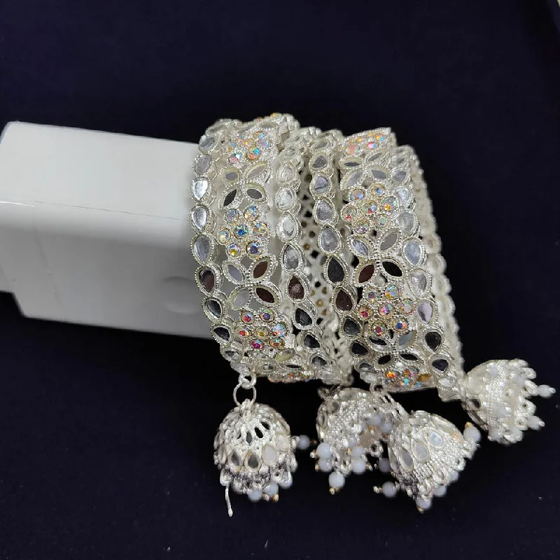 Jewelry Clearance Event – Stock Up Before It's Over Pooja Bangles Silver Plated Mirror  Bangle Set