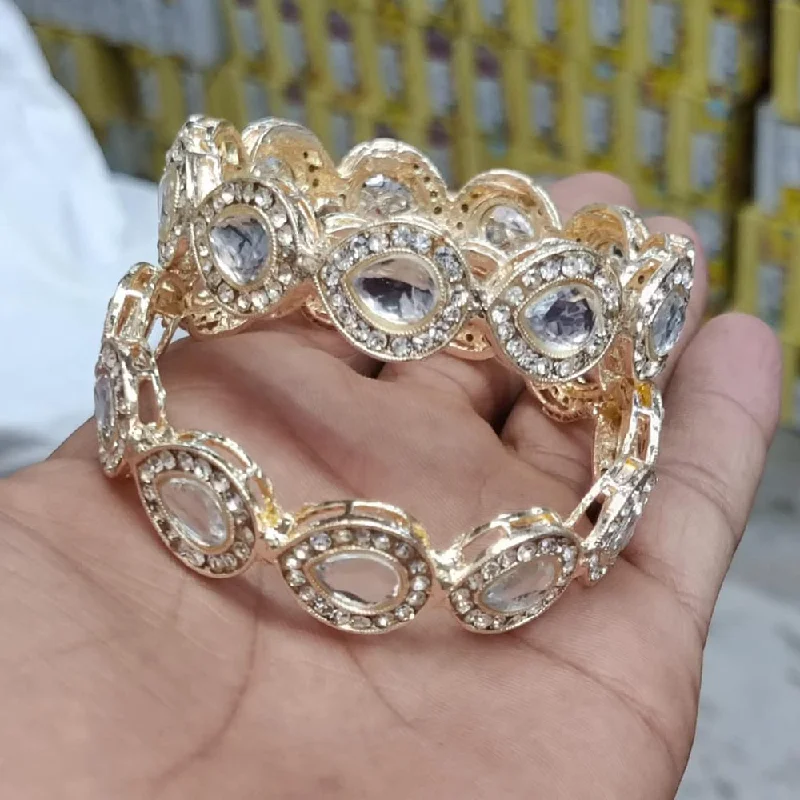 Limited-Stock Jewelry Sale – Once It's Gone, It's Gone Pooja Bangles Gold Plated Crystal Stone Bangles Set Limited-Stock Jewelry Sale – Once It's Gone, It's Gone Pooja Bangles Gold Plated Crystal Stone Bangles Set