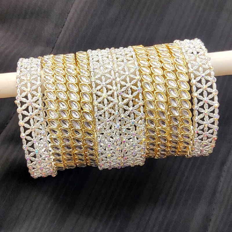 Buy More, Save More – Special Jewelry Discounts Pooja Bangles Gold Plated Kundan Stone Bangle Set Buy More, Save More – Special Jewelry Discounts Pooja Bangles Gold Plated Kundan Stone Bangle Set