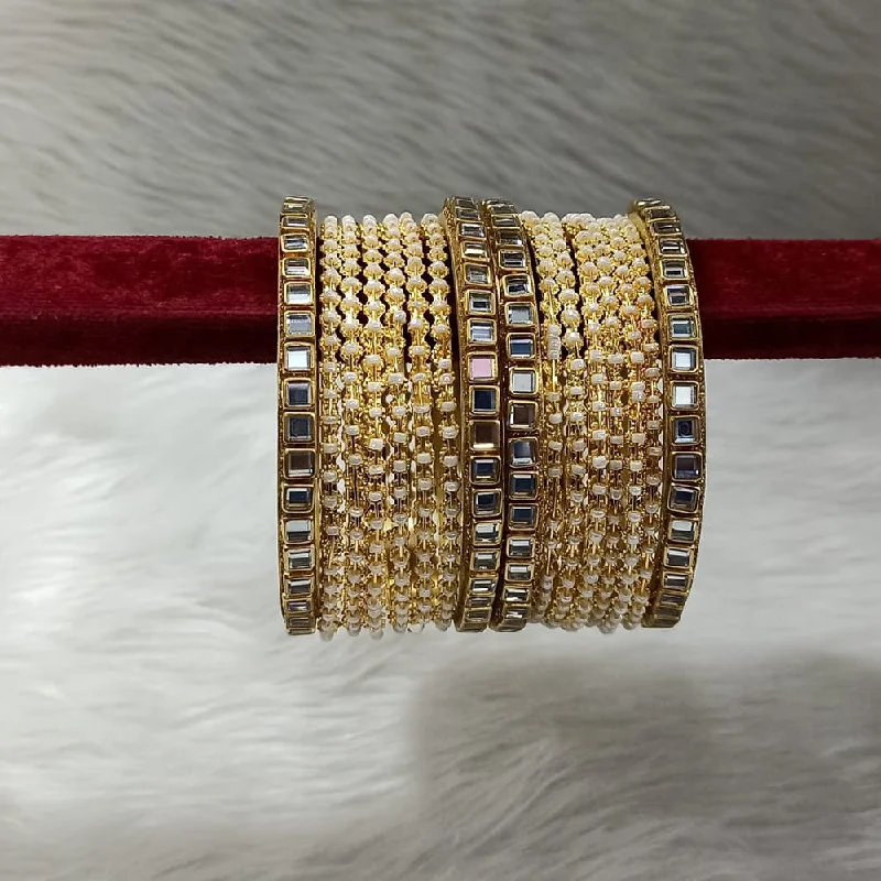 Limited Stock On Premium Jewelry At Low Prices Pooja Bangles Gold Plated Pearl And Mirror Bangle Set Limited Stock On Premium Jewelry At Low Prices Pooja Bangles Gold Plated Pearl And Mirror Bangle Set