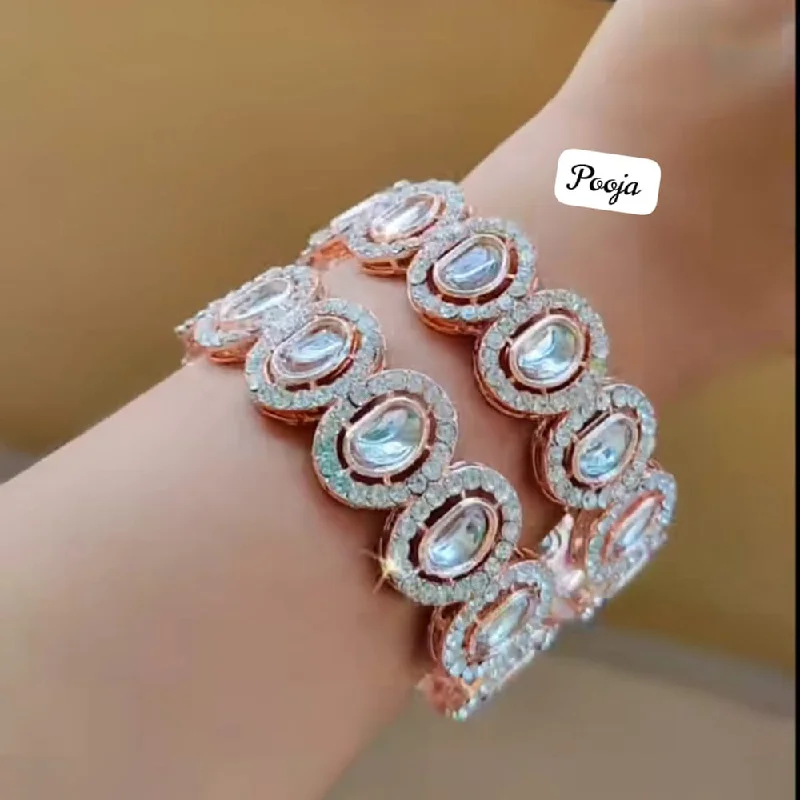 Shop Handcrafted Jewelry At Special Promotional Rates Pooja Bangles Rose Gold Plated Bangles Set