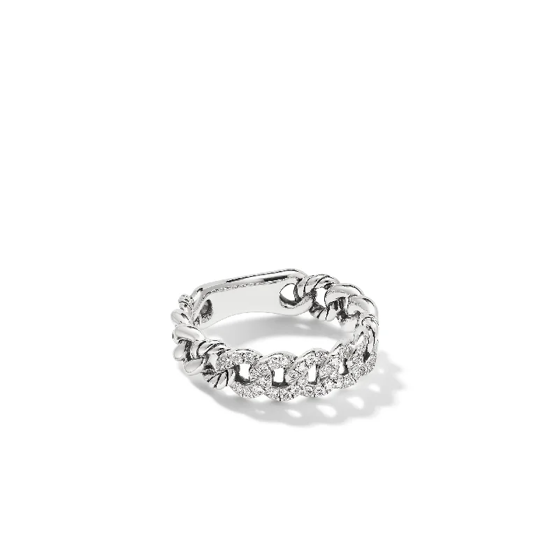 Dazzle With Discounts – Shop Jewelry On Sale Belmont® Curb Link Band Ring in Sterling Silver with Diamonds\, 5mm