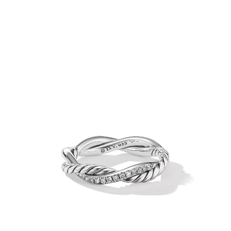 Stunning Jewelry At A Fraction Of The Price Petite Infinity Band Ring in Sterling Silver with Diamonds\, 4mm