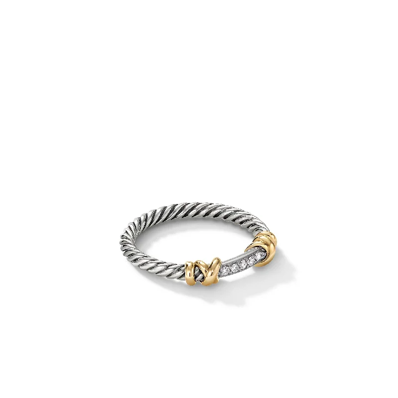 Jewelry Flash Sale – Stylish Designs At Unbeatable Rates Petite Helena Wrap Band Ring in Sterling Silver with 18K Yellow Gold and Diamonds\, 4mm