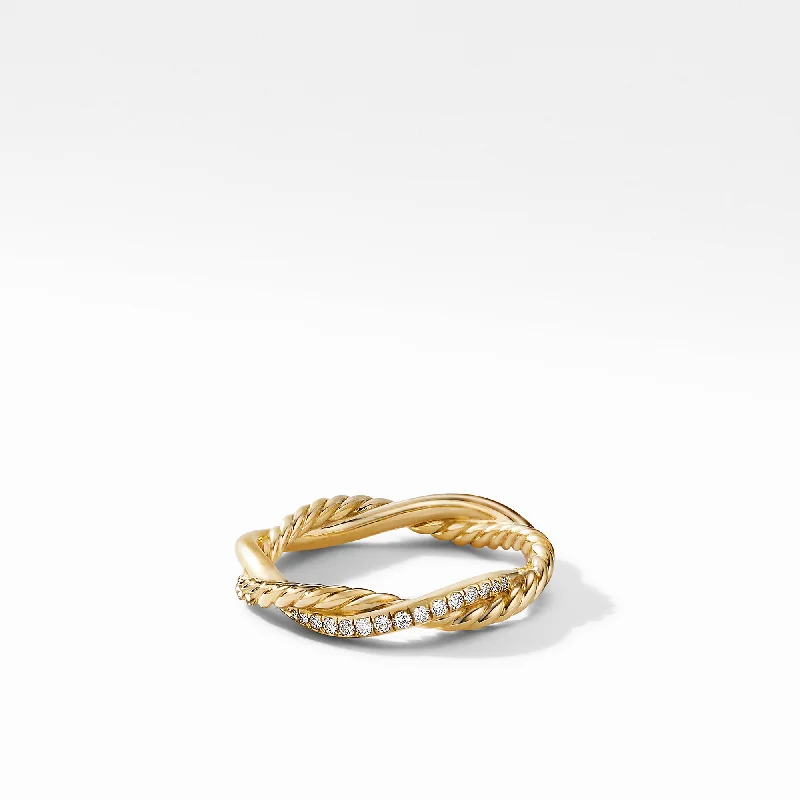 Seasonal Jewelry Sale – Upgrade Your Style Today Petite Infinity Band Ring in 18K Yellow Gold with Diamonds\, 4mm