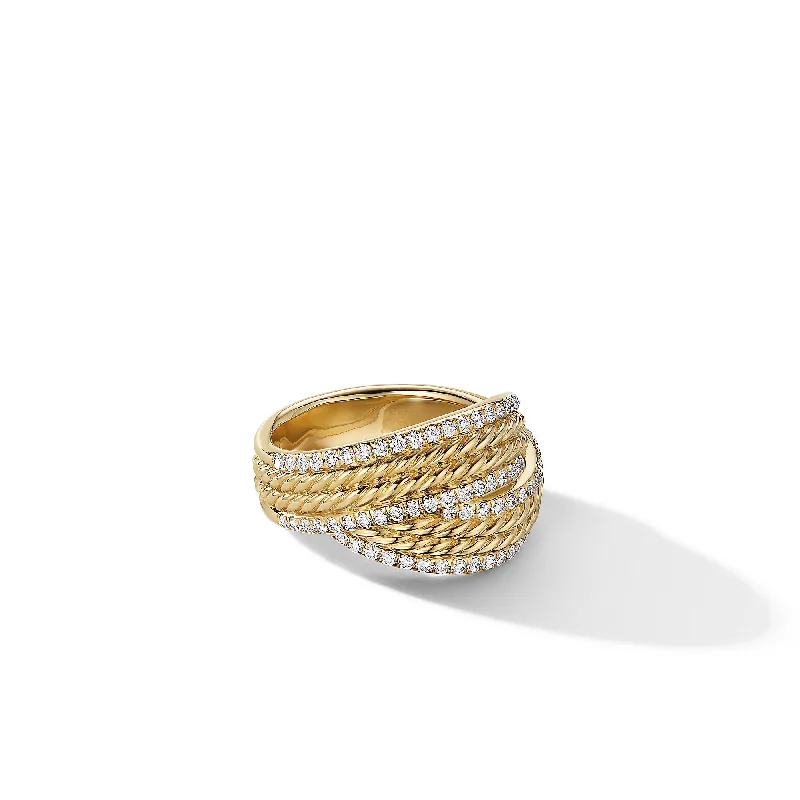 Buy More, Save More On Stunning Jewelry Pieces DY Origami Ring in 18K Yellow Gold with Diamonds\, 13mm