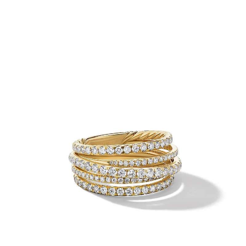 Buy More, Save More On Stunning Jewelry Pieces Pavé Crossover Ring in 18K Yellow Gold with Diamonds\, 11mm