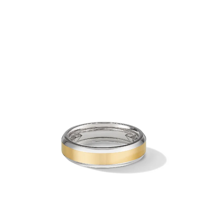 Limited-Time Jewelry Sale – Don't Miss These Deals Beveled Band Ring in 18K White and Yellow Gold\, 6mm