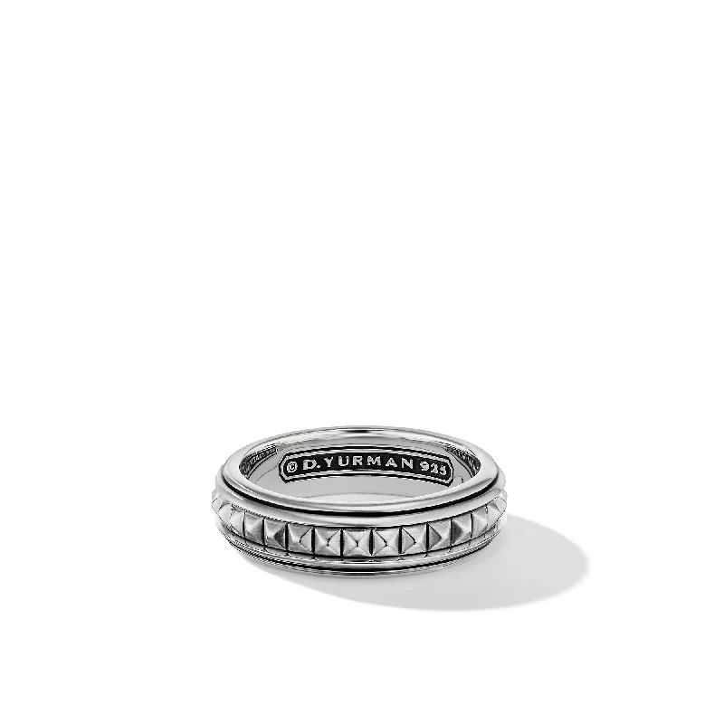 Luxury Handcrafted Jewelry For Elegant Looks Pyramid Band Ring in Sterling Silver\, 6mm Luxury Handcrafted Jewelry For Elegant Looks Pyramid Band Ring in Sterling Silver\, 6mm