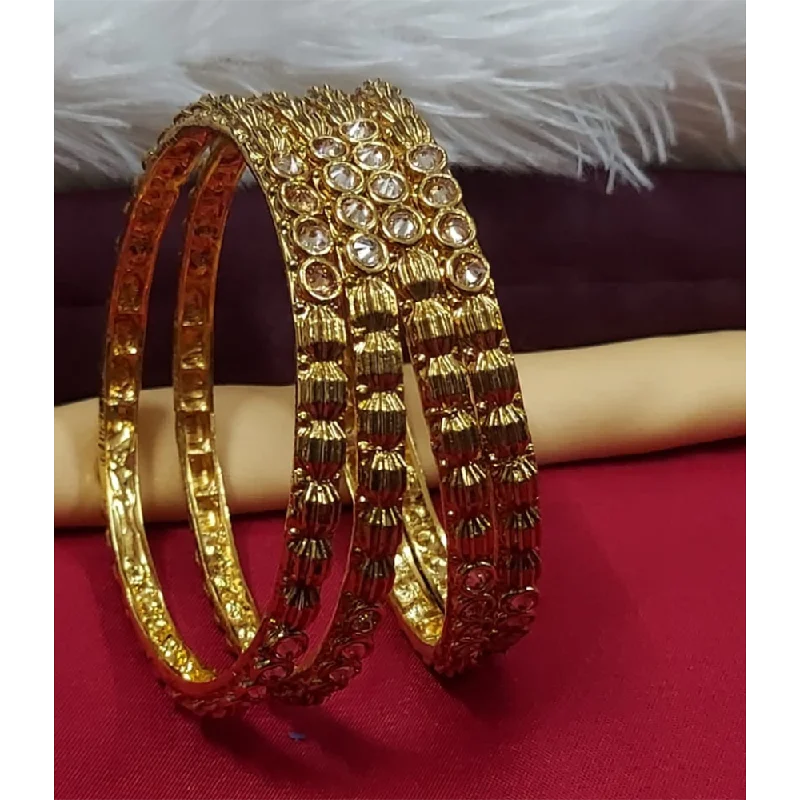 Premium Jewelry Now Available At Special Discounts Raddhi Jewels Premium Quality Brass Gold Plated Set of 4 Stone Bangles For Women/Girls (Copy)