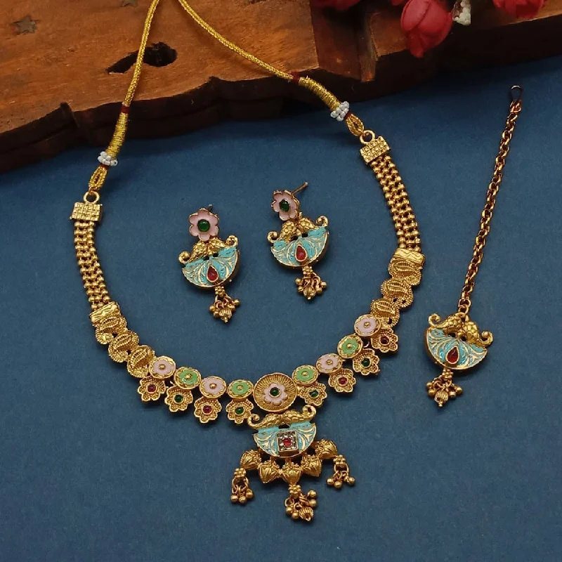 Big Discounts On Elegant Jewelry Collections Sai Fashion Gold Plated Pota Stone Necklace Set Big Discounts On Elegant Jewelry Collections Sai Fashion Gold Plated Pota Stone Necklace Set