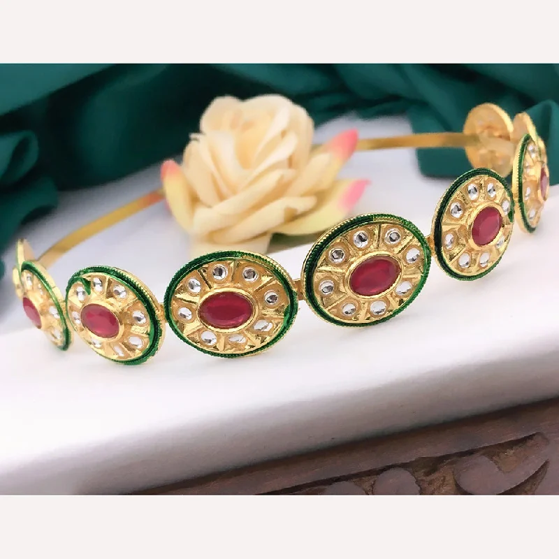 Discounted Jewelry For A Glamorous Look Shree Jai Sai Art Gold Plated Kundan Sheeshphool Headband