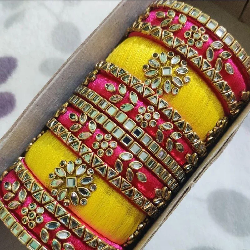 Dazzle In Elegance With Our Biggest Jewelry Sale Shrijicreation Mirror And Thread Handmade Bangles Set