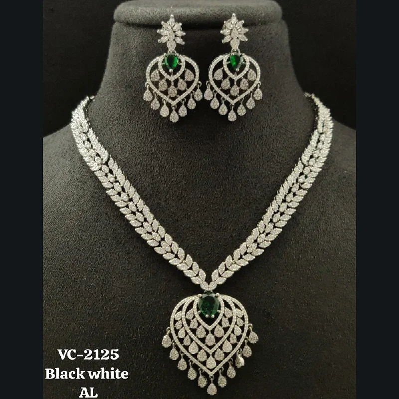 High-End Jewelry, Now More Affordable Than Ever Vivah Creations Silver Plated AD Necklace Set High-End Jewelry, Now More Affordable Than Ever Vivah Creations Silver Plated AD Necklace Set