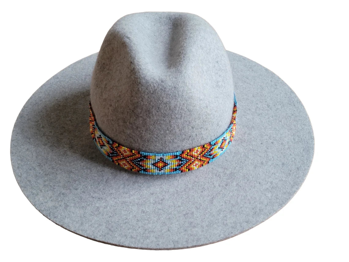 Special Deals On Handcrafted And Designer Jewelry CG Hand Beaded Seed Hat Band  - Multi Color