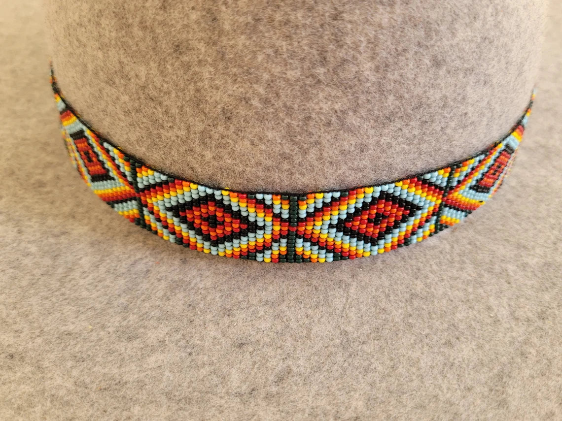 Exclusive Jewelry Bundles At Discounted Rates CG Hand Beaded Seed Hat Band  - Diamond Multi Color