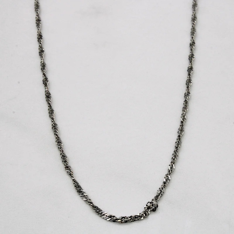 Breathtaking Jewelry, Breathtaking Prices 14k White Gold Singapore Chain | 20" |