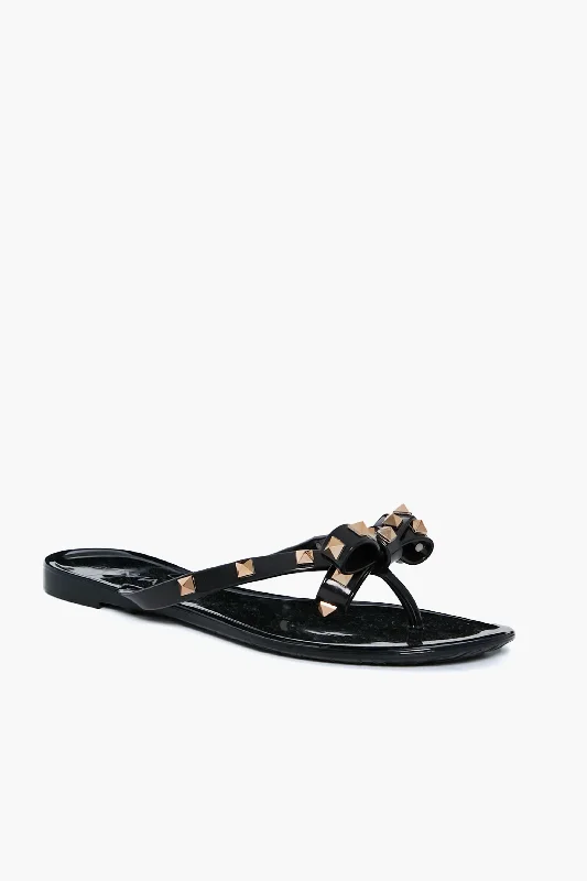 Black Jelly Bowtie Sandals