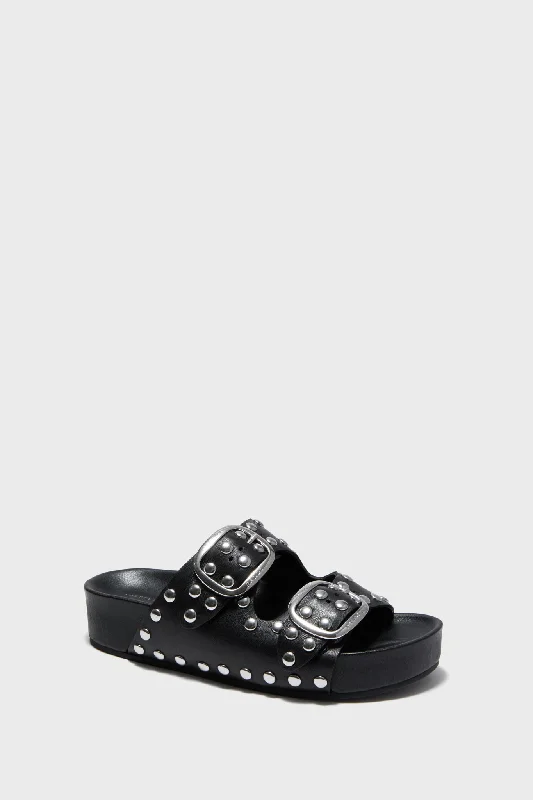 Black with Silver Studs Jack Sandals